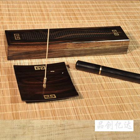 商務會議-鑲銅回紋香文化四件套